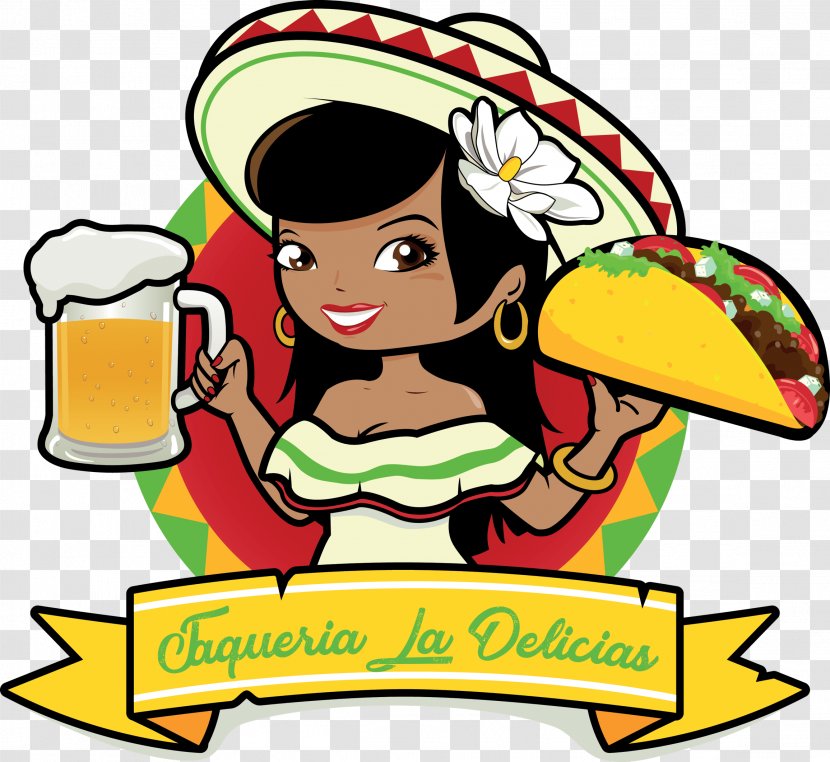 Mexican Cuisine Taco Woman Clip Art - Beer In Mexico Transparent PNG