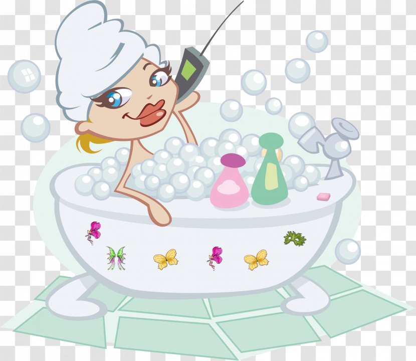 Bathtub Bubble Bath Bathing Clip Art - Food - Cliparts Transparent PNG