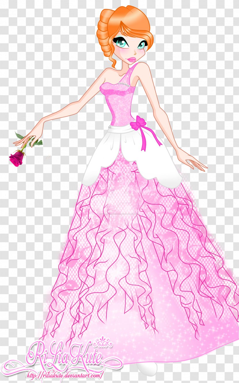 Gown Drawing Pink M Character - Cartoon - Barbie Transparent PNG
