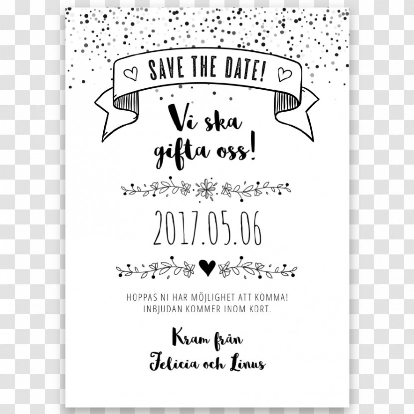 Save The Date Wedding Paper Place Cards Vintage - Typo Transparent PNG
