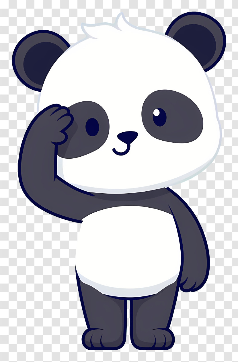 Saluting Cute Panda Transparent PNG