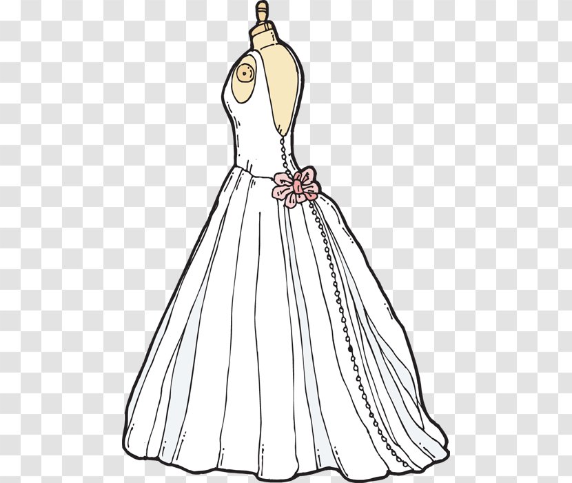 Bridesmaid Wedding Dress Clip Art - White - Dresses Cliparts Transparent PNG