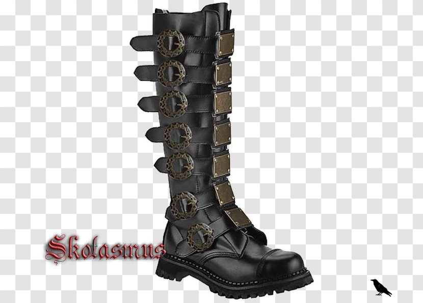 Knee-high Boot Combat Steel-toe Shoe - Buckle - The Party's Style Transparent PNG
