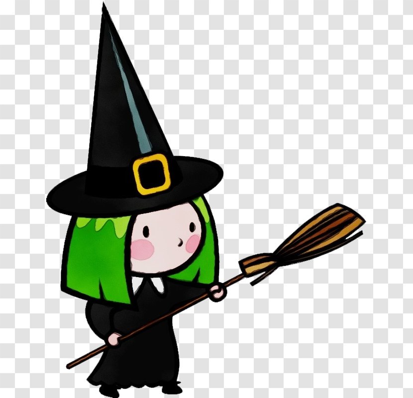 Broom Witch Hat Cartoon Clip Art Costume - Headgear - Fictional Character Transparent PNG