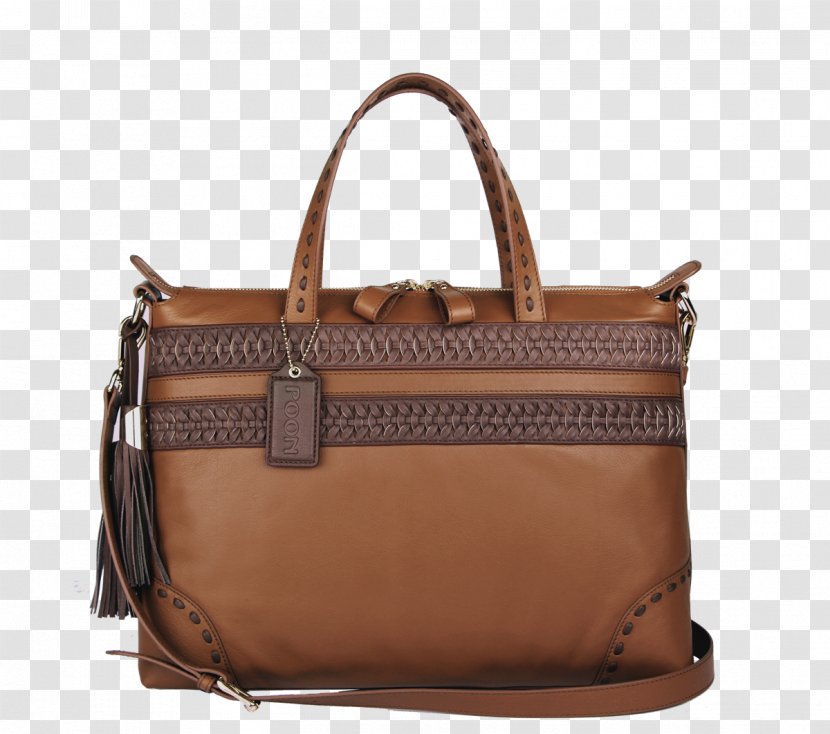 Tote Bag Baggage Leather Hand Luggage Brown - Strap Transparent PNG