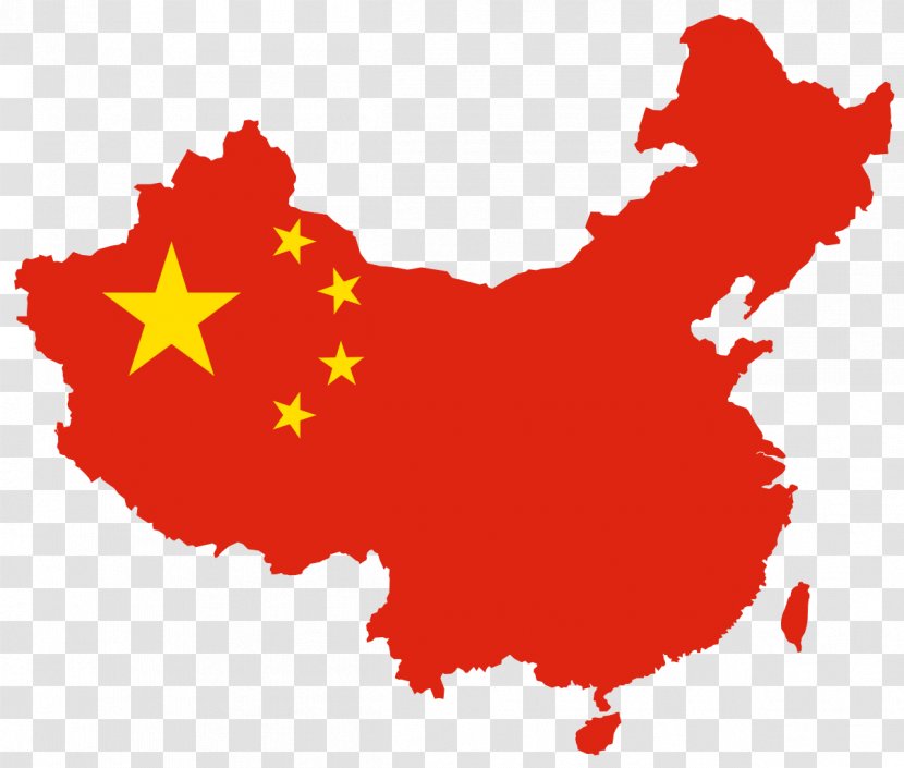 Flag Of China Blank Map - Clipart Transparent PNG