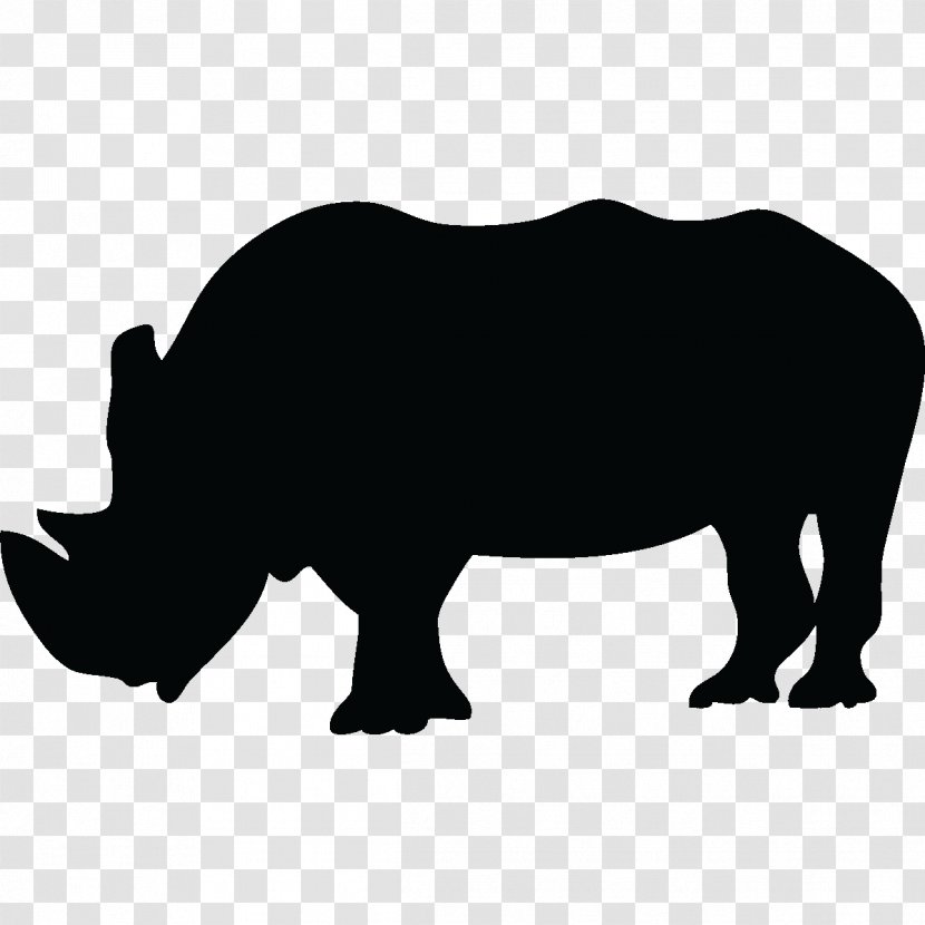 White Rhinoceros Drawing Silhouette - Wildlife Transparent PNG