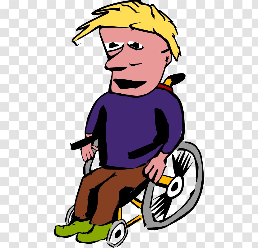 Wheelchair Disability Man Clip Art - Human Behavior - Cartoon Boy In A Transparent PNG