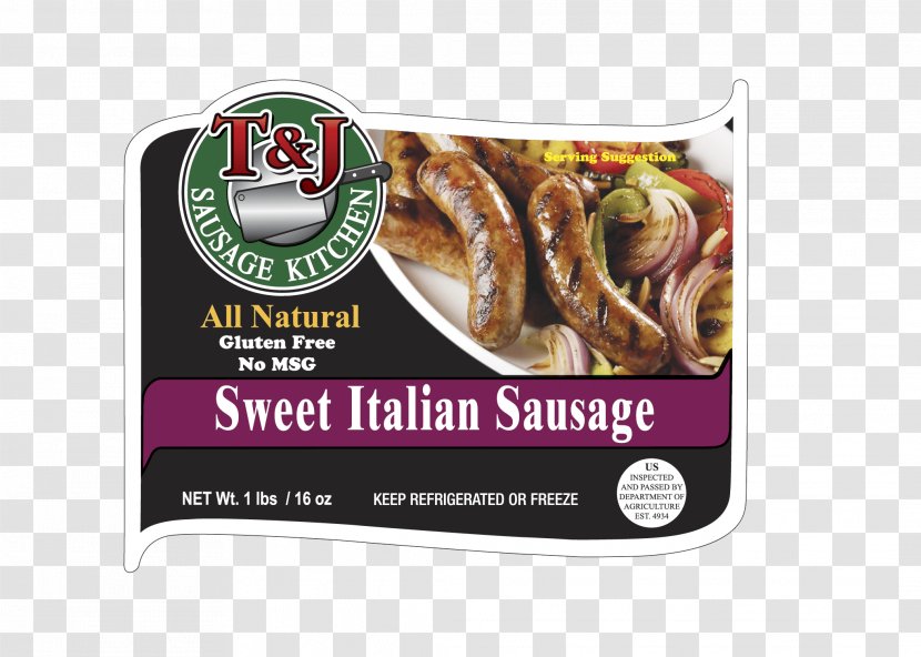 Breakfast Sausage Bratwurst Italian Food - Recipe Transparent PNG