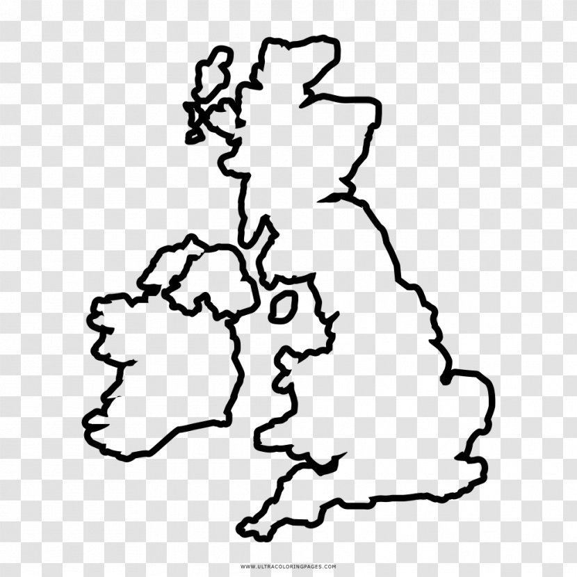 Great Britain Drawing Map - Tree Transparent PNG