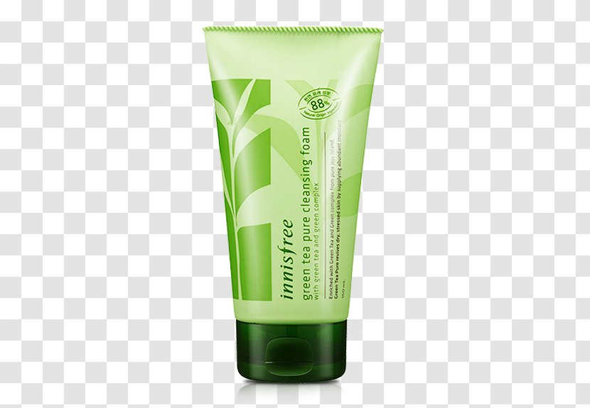 Innisfree Green Tea Cleansing Foam Cream Cleanser - Oil Method Transparent PNG