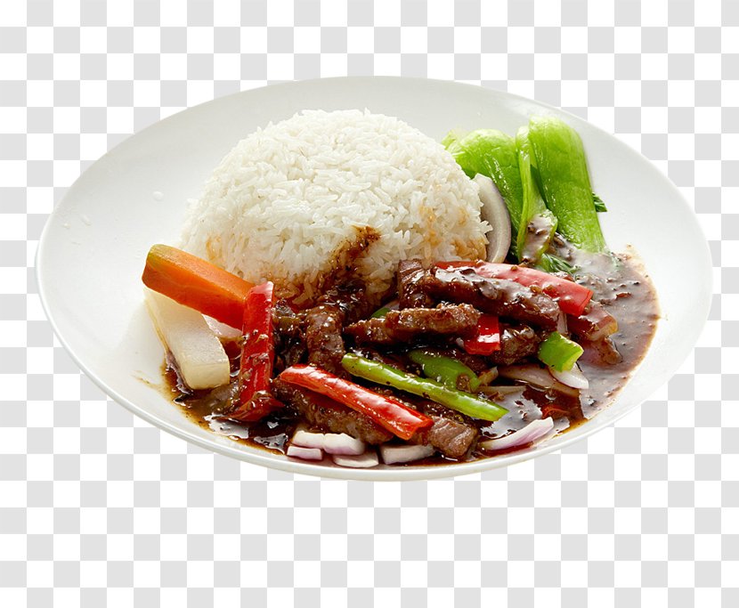Mongolian Beef Nasi Campur Cooked Rice Thai Cuisine - Steamed - Black Pepper Transparent PNG