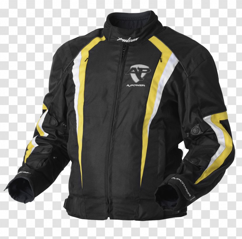 Leather Jacket Motorcycle Clothing Outerwear - Yellow Transparent PNG