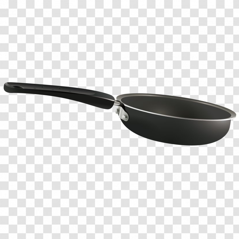 Frying Pan Cookware And Bakeware Stock Pot Crock - Black White - Vector Transparent PNG