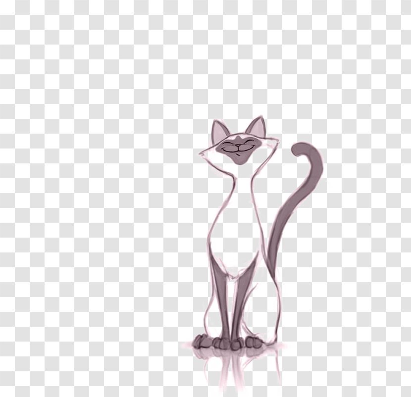 Siamese Cat Drawing Black Clip Art - Point Coloration - Lines Transparent PNG