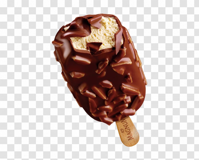 Chocolate Ice Cream Cones Magnum - Almond - Vanilla Transparent PNG