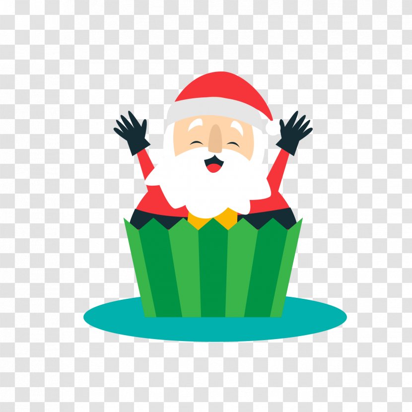 Santa Claus Christmas Cake Cupcake Ornament - Pop Out Transparent PNG