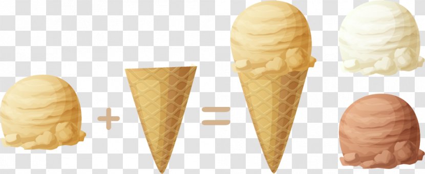 Ice Cream Cone Sundae - Vector Hand-drawn Transparent PNG