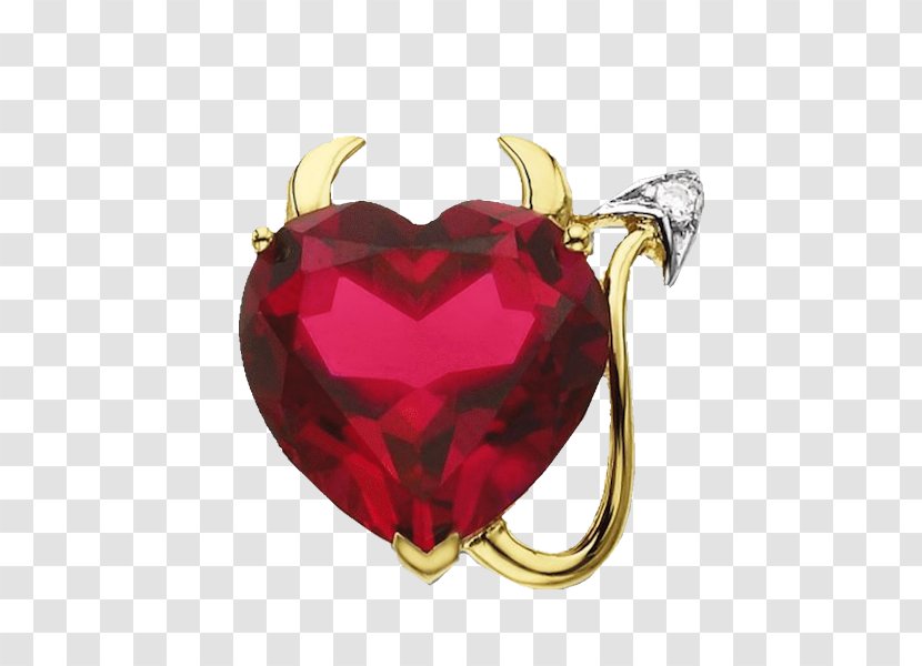 Ruby Diamond Charms & Pendants Necklace Gold - Body Jewelry Transparent PNG