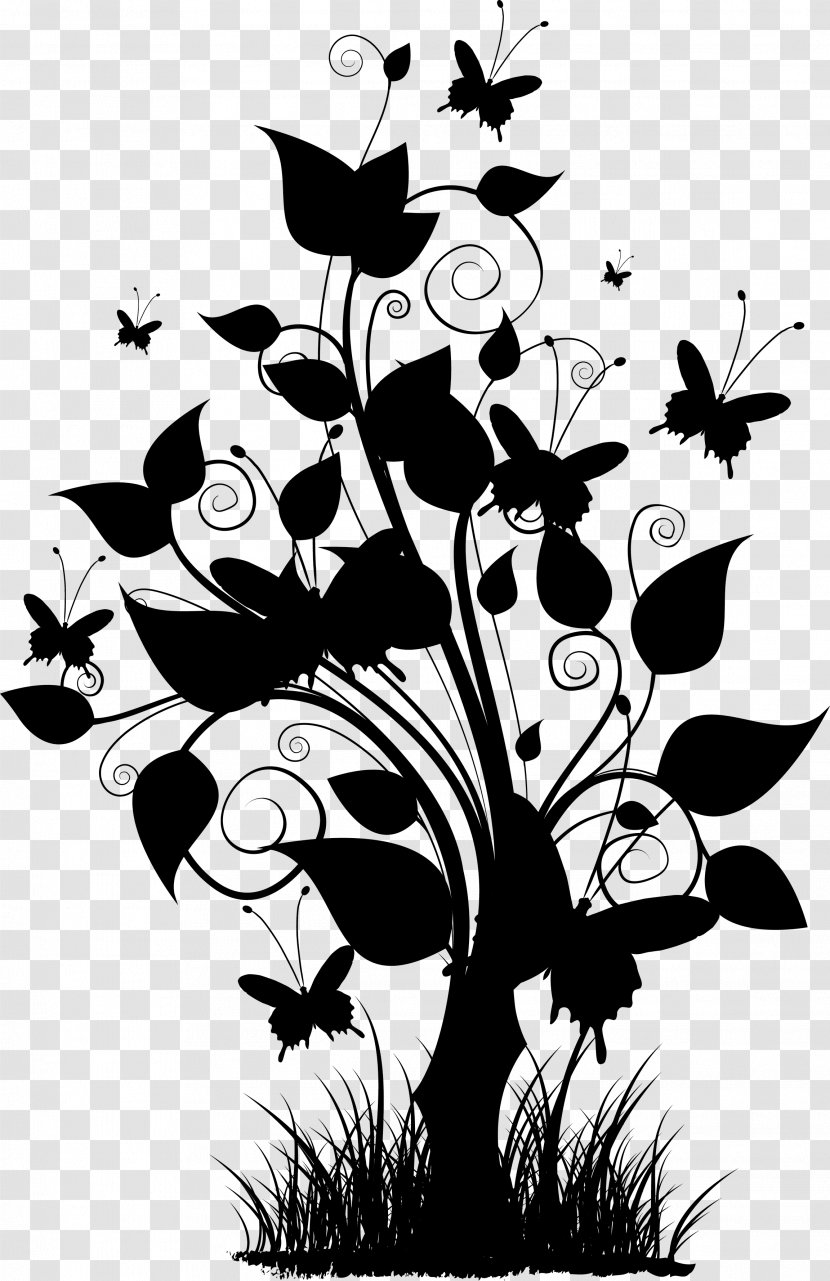Image Floral Design Illustration Plants - Monochrome Photography - Flower Transparent PNG