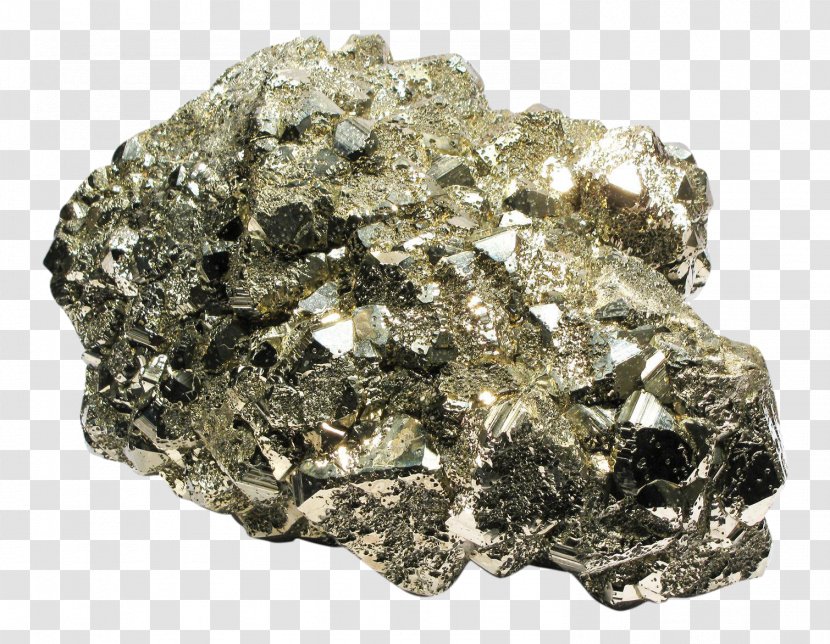 Crystal Pyrite Mineral Streak Rock - Igneous - Specimen Transparent PNG