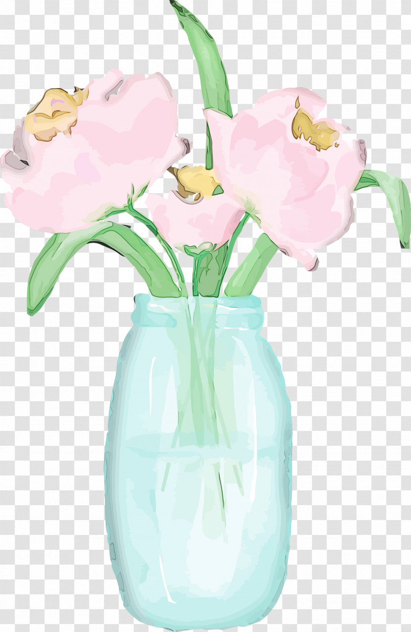 Vase Pink Cut Flowers Flower Plant Transparent PNG