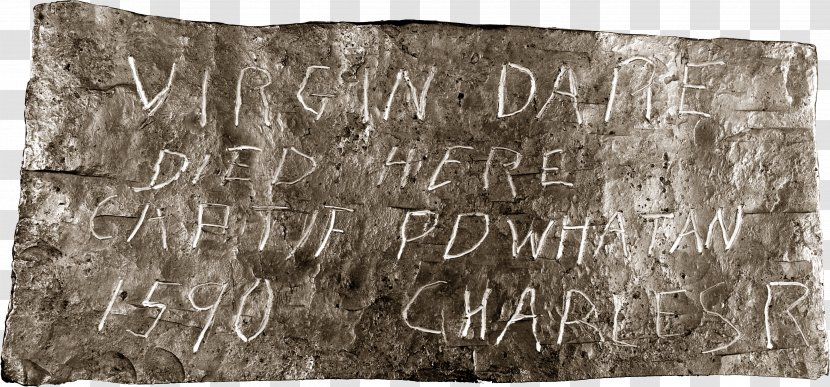 Roanoke Colony Croatan New World Fort Raleigh National Historic Site - Black And White - Stone Carving Transparent PNG