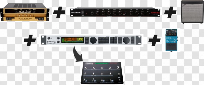 Guitar Amplifier Effects Processors & Pedals 19-inch Rack Acoustic - Electric Transparent PNG