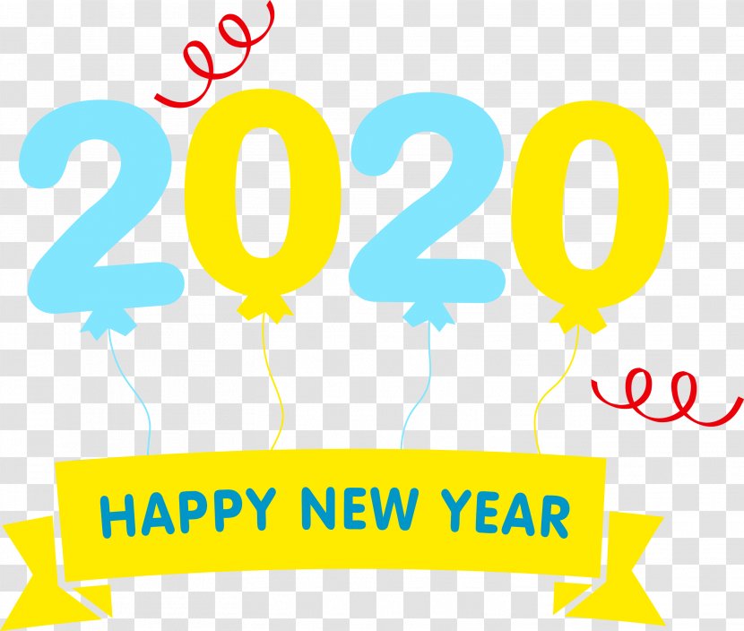 Happy New Year 2020 - Logo Yellow Transparent PNG