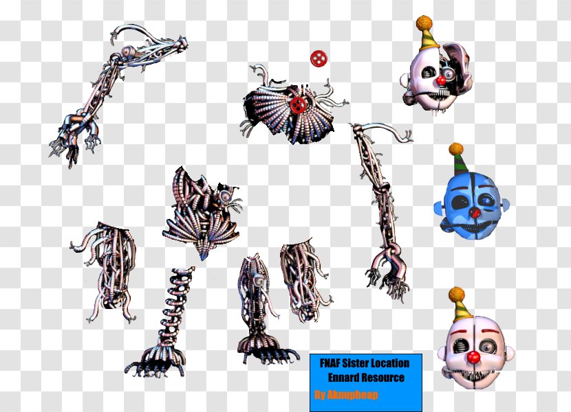 Five Nights At Freddy's: Sister Location Jump Scare Paper Model Sprite - Hyrule Warriors - Fnaf Endoskeleton Transparent PNG