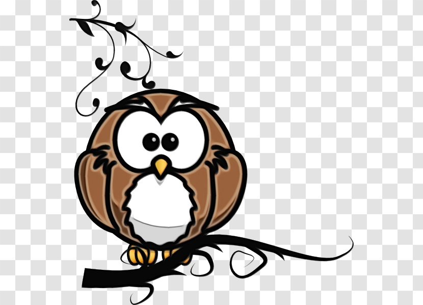 Owl Bird Cartoon Clip Art Of Prey - Branch Transparent PNG