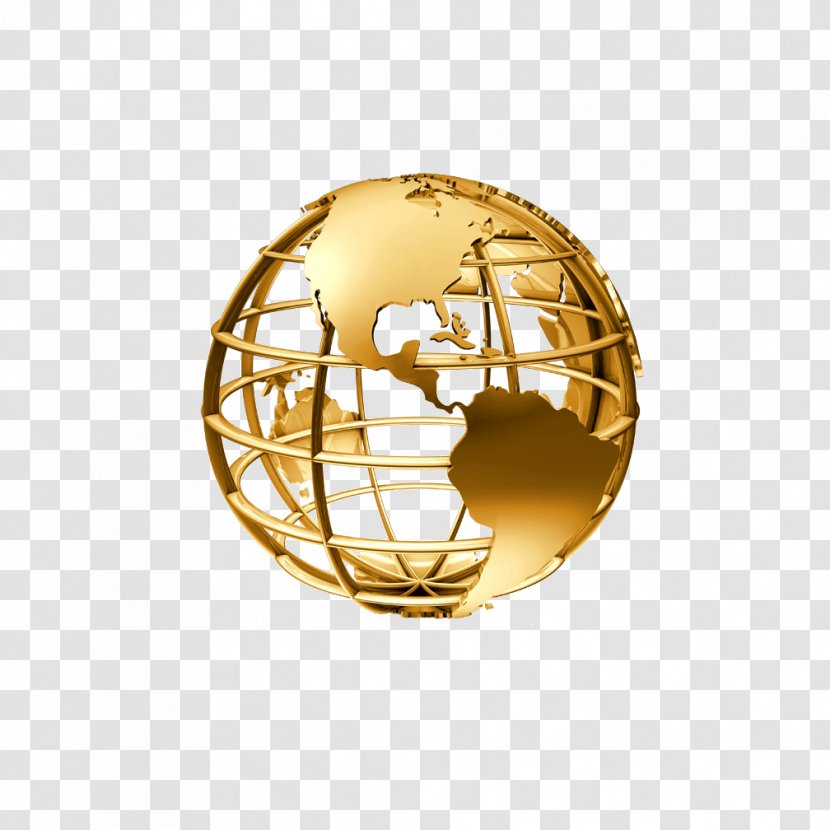 Globe World Desktop Wallpaper - Golden Background Transparent PNG