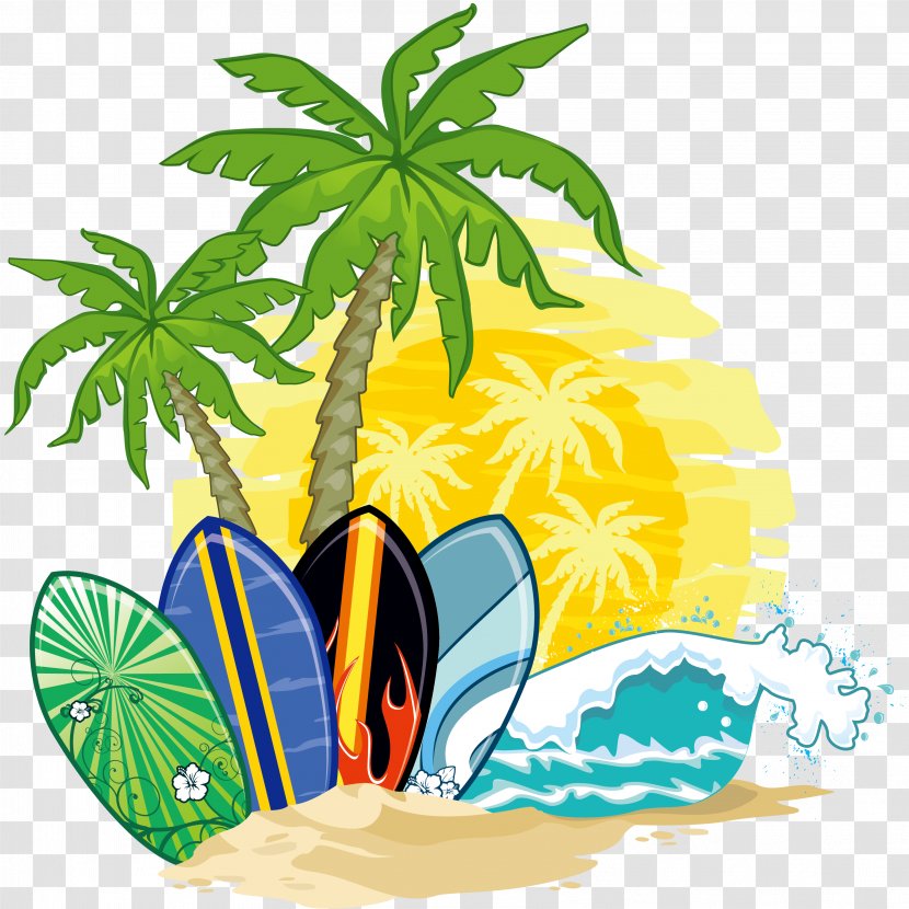 Coconut Water Arecaceae Clip Art - Island Surfing Download Transparent PNG