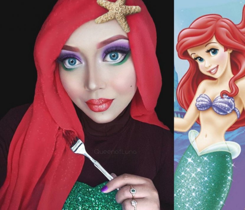 Elsa Princess Jasmine Hijab Make-up Artist Disney - Sarawati Transparent PNG