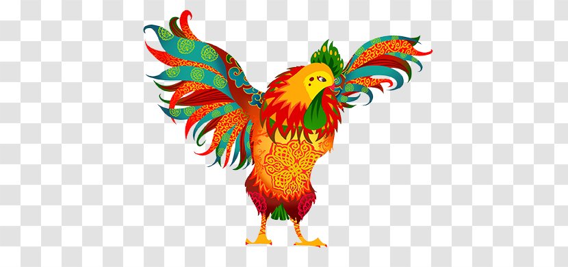 Chicken Rooster - Art - Multicolored Cock Transparent PNG