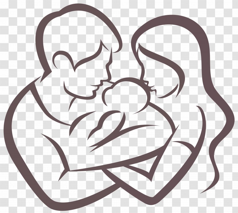 Infant Father Child Family - Silhouette - Vector Characters Transparent PNG