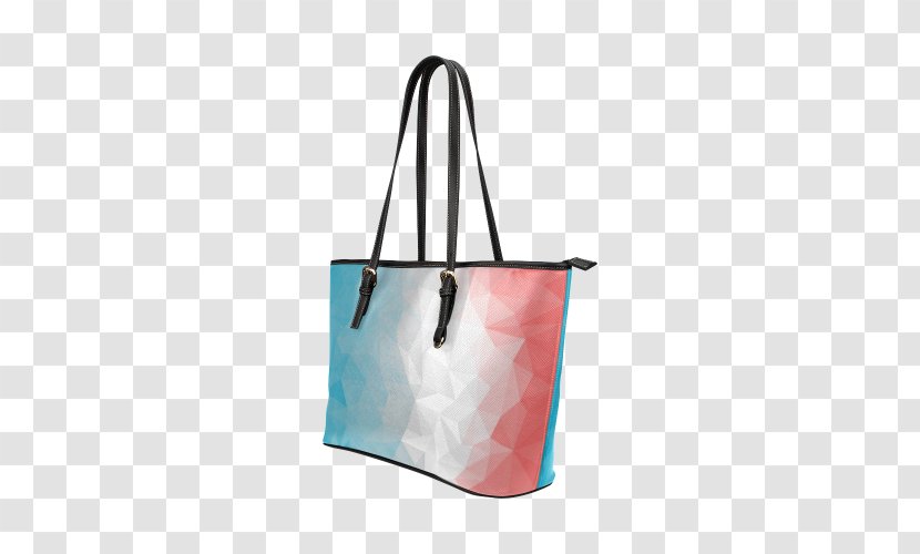 Tote Bag Handbag Zipper Pocket - Bicast Leather - Blue Polygon Transparent PNG