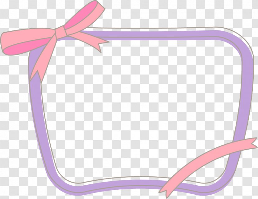 Speech Balloon Template - Pink - Purple Border On The Bow Transparent PNG