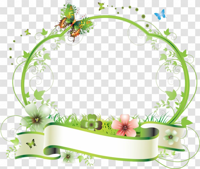 Picture Frames Flower Clip Art - Tree - Aqua Frame Transparent PNG