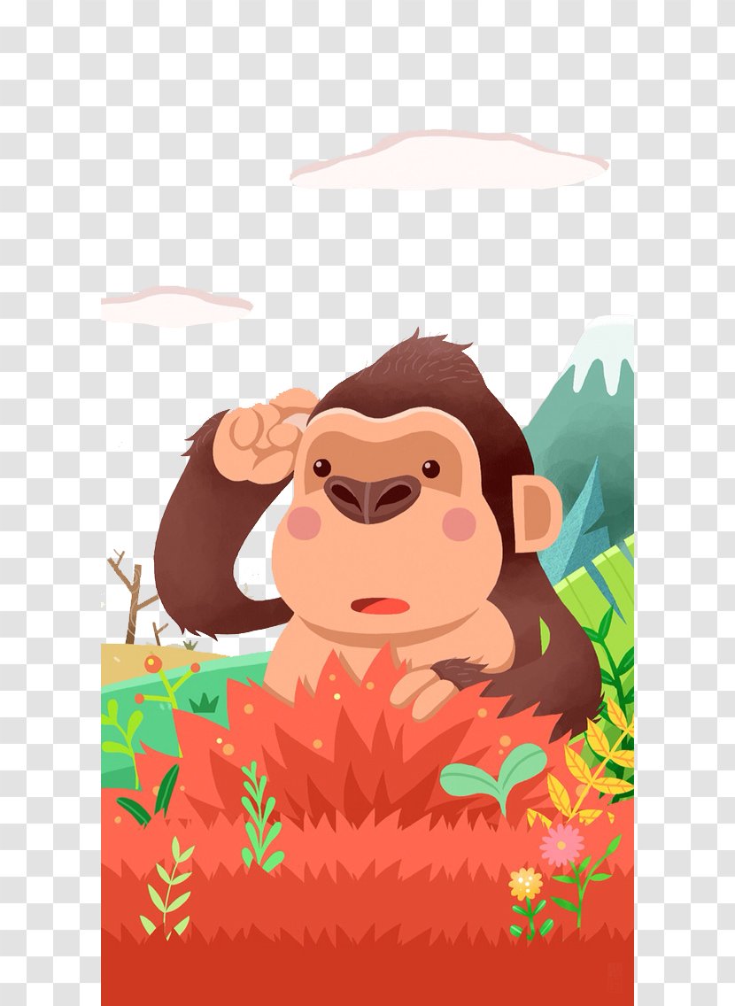 Orangutan Gorilla U864eu82f1u516cu56ed Baidu Wangpan Illustration - Flat Transparent PNG