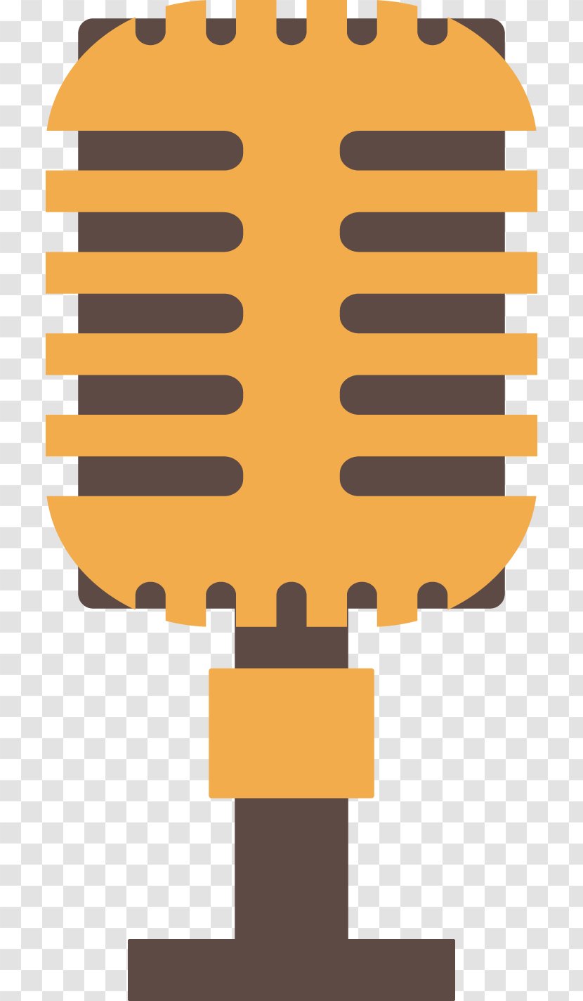 Microphone Icon - Yellow - Retro Transparent PNG