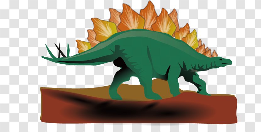 Stegosaurus Dinosaur Clip Art - Fictional Character - Large Green Vector Transparent PNG