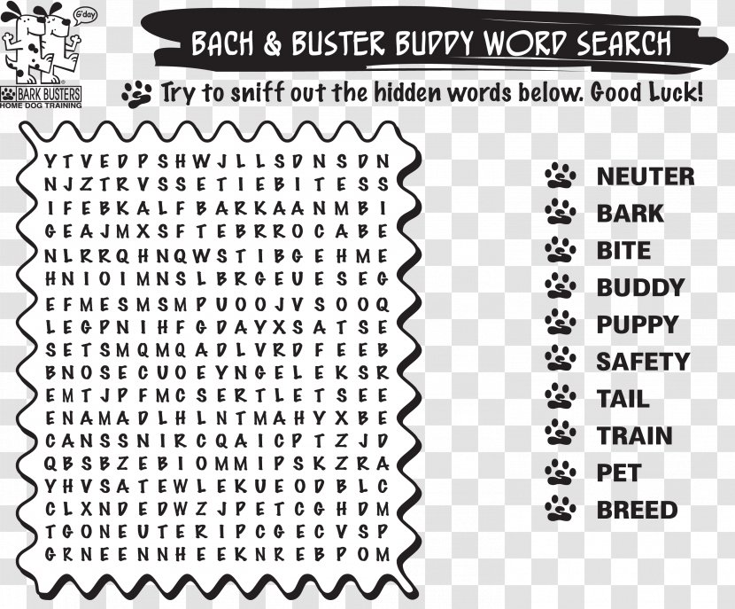 Rescue Dog Animal Group Word Search Puppy Transparent PNG