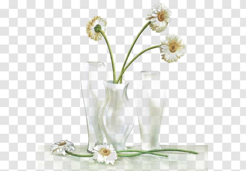 Oil Painting Vase Still Life - Tableware - Little Daisy United States Transparent PNG