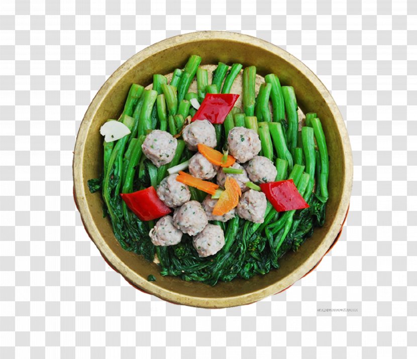 Meatball Vegetarian Cuisine Beef Ball Asian - Garnish - Cauliflower And Meatballs Transparent PNG