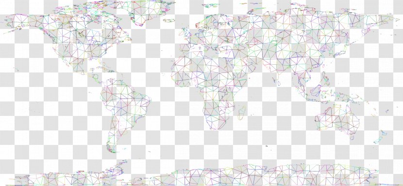 Line Art Organism Map - Area - World Transparent PNG