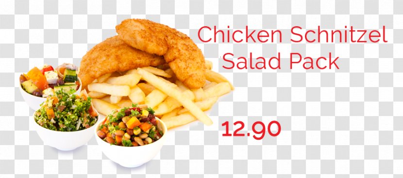 Fried Chicken Schnitzel And Chips Nugget Salad - Diet Food Transparent PNG