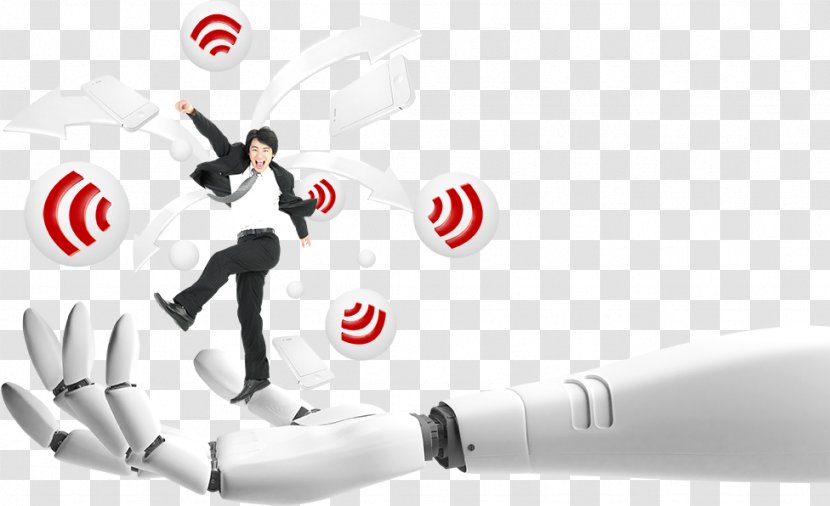 Wi-Fi Robot Machine - Wireless Network - Business People On The Palm Of Your Hand Transparent PNG