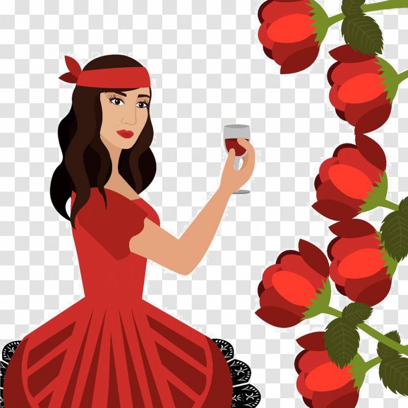 Photography Royalty-free Illustration - Frame - Cartoon Woman Flower Transparent PNG