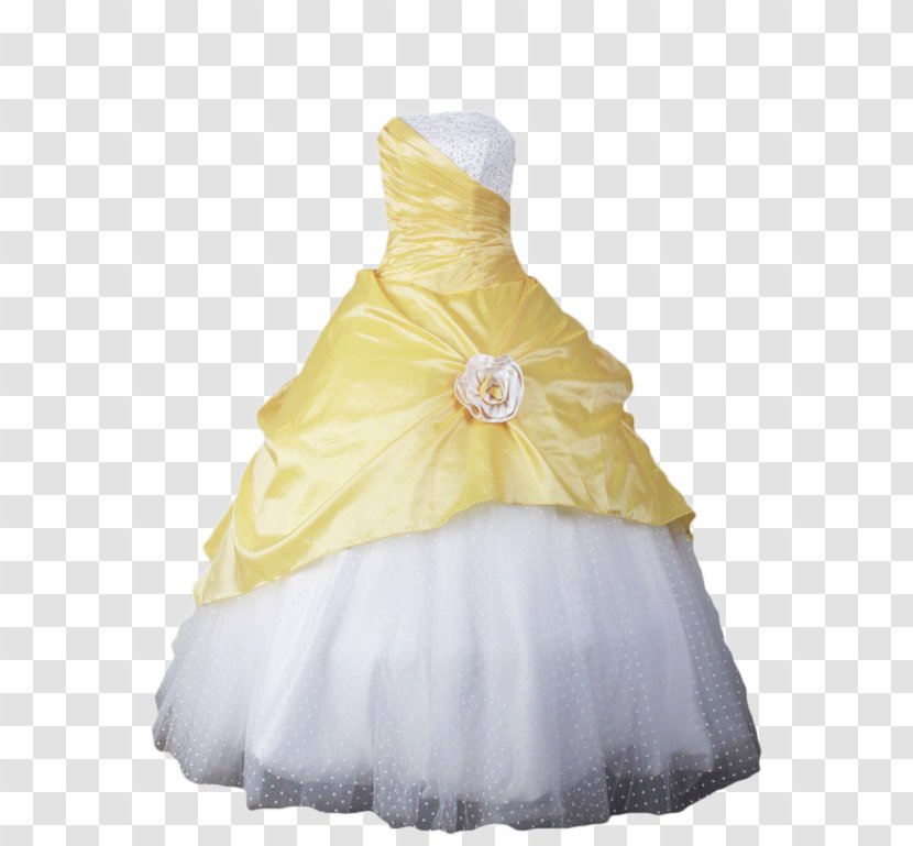 Wedding Dress Ball Gown Clip Art - Cocktail - Yellow Transparent PNG